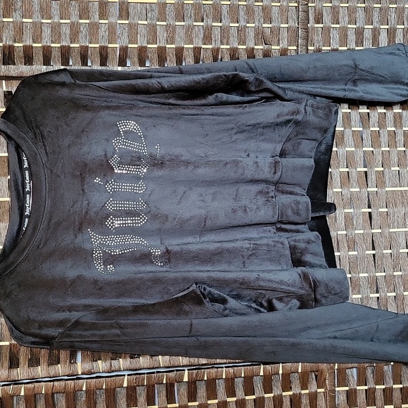 Juicy Couture Black Rhinestone Sweatshirt - Picture 1 of 5